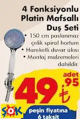 4 FONKSİYONLU PLATİN MAFSALLI DUŞ SETİ